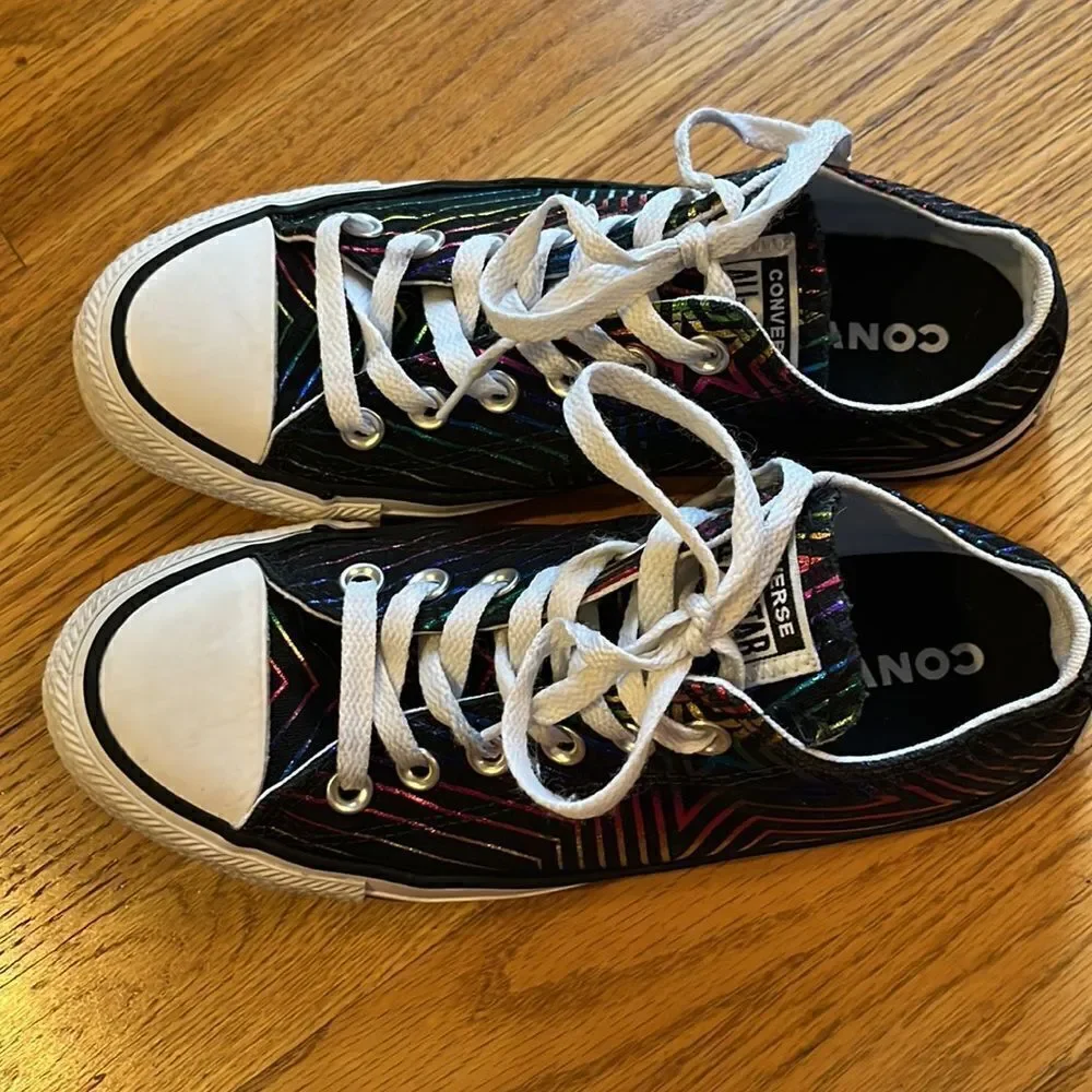 Converse Chuck Taylor All Star Ox "All Of the Stars" Women Shoes Black-White- 7M - Picture 4 of 16